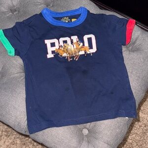 Polo by Ralph Lauren Kids Navy Shirt with Colorful Sleeves